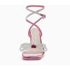 imageCoutgo Womens Rhinestone Bow Heels Sandals Strappy Lace Up Stiletto Satin Pumps Wedding Dress ShoesLight Pink