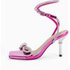 imageCoutgo Womens Rhinestone Bow Heels Sandals Strappy Lace Up Stiletto Satin Pumps Wedding Dress ShoesRose Red