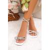 imageCoutgo Womens Rhinestone Bow Heels Sandals Strappy Lace Up Stiletto Satin Pumps Wedding Dress ShoesWhite