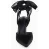 imageWomens Lace up Satin Heels Bow Pointed Closed Toe Bridal Dress Shoes Low Heel Wedding Elegant PumpsBlacksatin
