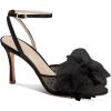 imageCoutgo Womens Bow Tie Heels Sandals Slingback Peep Toe Wedding Heels Mesh High Stiletto Heel Summer Cute Wedding Bridal ShoesBlack