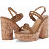 imageCoutgo Womens Cork Wedge Sandals Heels Open Toe High Heel Platform Slingback Ankle Strap Buckle Summer Dressy ShoesBrown