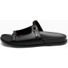 imageCoutgo Womens Flat Sandals Comfortable Wide Width Slides Double Strap Adjustable Buckle Slip on ShoesBlack
