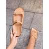 imageCoutgo Womens Flat Sandals Comfortable Wide Width Slides Double Strap Adjustable Buckle Slip on ShoesCamel