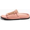 imageCoutgo Womens Flat Sandals Comfortable Wide Width Slides Double Strap Adjustable Buckle Slip on ShoesPink