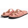 imageCoutgo Womens Flat Sandals Comfortable Wide Width Slides Double Strap Adjustable Buckle Slip on ShoesPink