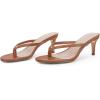imageCoutgo Womens Kitten Heel Flip Flops Slip On Thong Slide Sandals Comfortable Summer Beach ShoesBrown