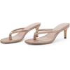 imageCoutgo Womens Kitten Heel Flip Flops Slip On Thong Slide Sandals Comfortable Summer Beach ShoesLight Brown
