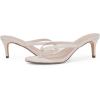 imageCoutgo Womens Kitten Heel Flip Flops Slip On Thong Slide Sandals Comfortable Summer Beach ShoesNude
