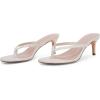 imageCoutgo Womens Kitten Heel Flip Flops Slip On Thong Slide Sandals Comfortable Summer Beach ShoesNude