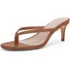 imageCoutgo Womens Kitten Heel Flip Flops Slip On Thong Slide Sandals Comfortable Summer Beach ShoesBrown