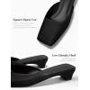 imageCoutgo Womens Mules Low Kitten Heels Closed Square Toe Slip On Backless Dress ShoesBlack