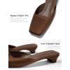 imageCoutgo Womens Mules Low Kitten Heels Closed Square Toe Slip On Backless Dress ShoesCoffee