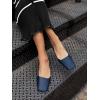 imageCoutgo Womens Mules Low Kitten Heels Closed Square Toe Slip On Backless Dress ShoesNavy Blue