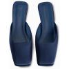 imageCoutgo Womens Mules Low Kitten Heels Closed Square Toe Slip On Backless Dress ShoesNavy Blue