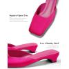 imageCoutgo Womens Mules Low Kitten Heels Closed Square Toe Slip On Backless Dress ShoesRose Red