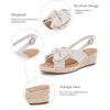 imageCoutgo Womens Platform Espadrille Wedge Sandals Slingback Bowknot Open Toe Casual Summer Dress ShoesBeige