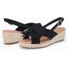 imageCoutgo Womens Platform Espadrille Wedge Sandals Slingback Bowknot Open Toe Casual Summer Dress ShoesBlack