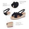 imageCoutgo Womens Platform Espadrille Wedge Sandals Slingback Bowknot Open Toe Casual Summer Dress ShoesBlack