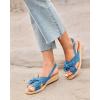 imageCoutgo Womens Platform Espadrille Wedge Sandals Slingback Bowknot Open Toe Casual Summer Dress ShoesBlue
