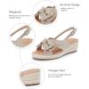 imageCoutgo Womens Platform Espadrille Wedge Sandals Slingback Bowknot Open Toe Casual Summer Dress ShoesKhaki