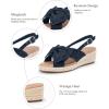 imageCoutgo Womens Platform Espadrille Wedge Sandals Slingback Bowknot Open Toe Casual Summer Dress ShoesNavy Blue