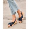 imageCoutgo Womens Platform Espadrille Wedge Sandals Slingback Bowknot Open Toe Casual Summer Dress ShoesNavy Blue
