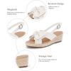 imageCoutgo Womens Platform Espadrille Wedge Sandals Slingback Bowknot Open Toe Casual Summer Dress ShoesWhite