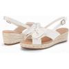 imageCoutgo Womens Platform Espadrille Wedge Sandals Slingback Bowknot Open Toe Casual Summer Dress ShoesWhite