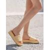 imageCoutgo Womens Platform Sandals Raffia Espadrilles Slip on Open Toe Cute Boho Summer Beach Slide SandalsApricot Raffia