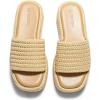 imageCoutgo Womens Platform Sandals Raffia Espadrilles Slip on Open Toe Cute Boho Summer Beach Slide SandalsApricot Raffia