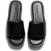imageCoutgo Womens Platform Sandals Raffia Espadrilles Slip on Open Toe Cute Boho Summer Beach Slide SandalsBlack Pu