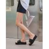 imageCoutgo Womens Platform Sandals Raffia Espadrilles Slip on Open Toe Cute Boho Summer Beach Slide SandalsBlack Pu