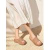 imageCoutgo Womens Platform Sandals Raffia Espadrilles Slip on Open Toe Cute Boho Summer Beach Slide SandalsCoffee Raffia