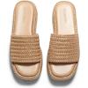 imageCoutgo Womens Platform Sandals Raffia Espadrilles Slip on Open Toe Cute Boho Summer Beach Slide SandalsCoffee Raffia