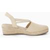 imageCoutgo Womens Platform Wedge Espadrille Sandals Slingback Slip on Closed Toe Strap ShoesBeige
