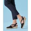 imageCoutgo Womens Platform Wedge Espadrille Sandals Slingback Slip on Closed Toe Strap ShoesBlack