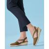 imageCoutgo Womens Platform Wedge Espadrille Sandals Slingback Slip on Closed Toe Strap ShoesCoffee