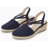 imageCoutgo Womens Platform Wedge Espadrille Sandals Slingback Slip on Closed Toe Strap ShoesNavy