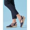 imageCoutgo Womens Platform Wedge Espadrille Sandals Slingback Slip on Closed Toe Strap ShoesNavy
