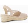 imageCoutgo Womens Platform Wedge Espadrille Sandals Slingback Slip on Closed Toe Strap ShoesNude