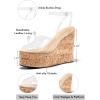 imageCoutgo Womens Platform Wedge Sandals Cork Dressy Peep Toe Ankle Buckle Strap High Heels Summer ShoesTransparent