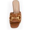 imageCoutgo Womens Slide Sandals Square Open Toe Slip on Comfortable Mules Block Low Heel Metal Chain Dressy ShoesBrown