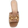 imageCoutgo Womens Slide Sandals Square Open Toe Slip on Comfortable Mules Block Low Heel Metal Chain Dressy ShoesDark Khaki