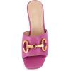 imageCoutgo Womens Slide Sandals Square Open Toe Slip on Comfortable Mules Block Low Heel Metal Chain Dressy ShoesFuchsia