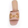 imageCoutgo Womens Slide Sandals Square Open Toe Slip on Comfortable Mules Block Low Heel Metal Chain Dressy ShoesLight Pink