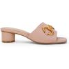 imageCoutgo Womens Slide Sandals Square Open Toe Slip on Comfortable Mules Block Low Heel Metal Chain Dressy ShoesLight Pink