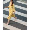 imageCoutgo Womens Slide Sandals Square Open Toe Slip on Comfortable Mules Block Low Heel Metal Chain Dressy ShoesNude