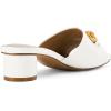 imageCoutgo Womens Slide Sandals Square Open Toe Slip on Comfortable Mules Block Low Heel Metal Chain Dressy ShoesWhite