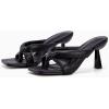 imageCoutgo Womens Thong Heels Mules Square Toe Heeled Flip Flops Mule Sexy Stiletto Dress Party SandalsBlack